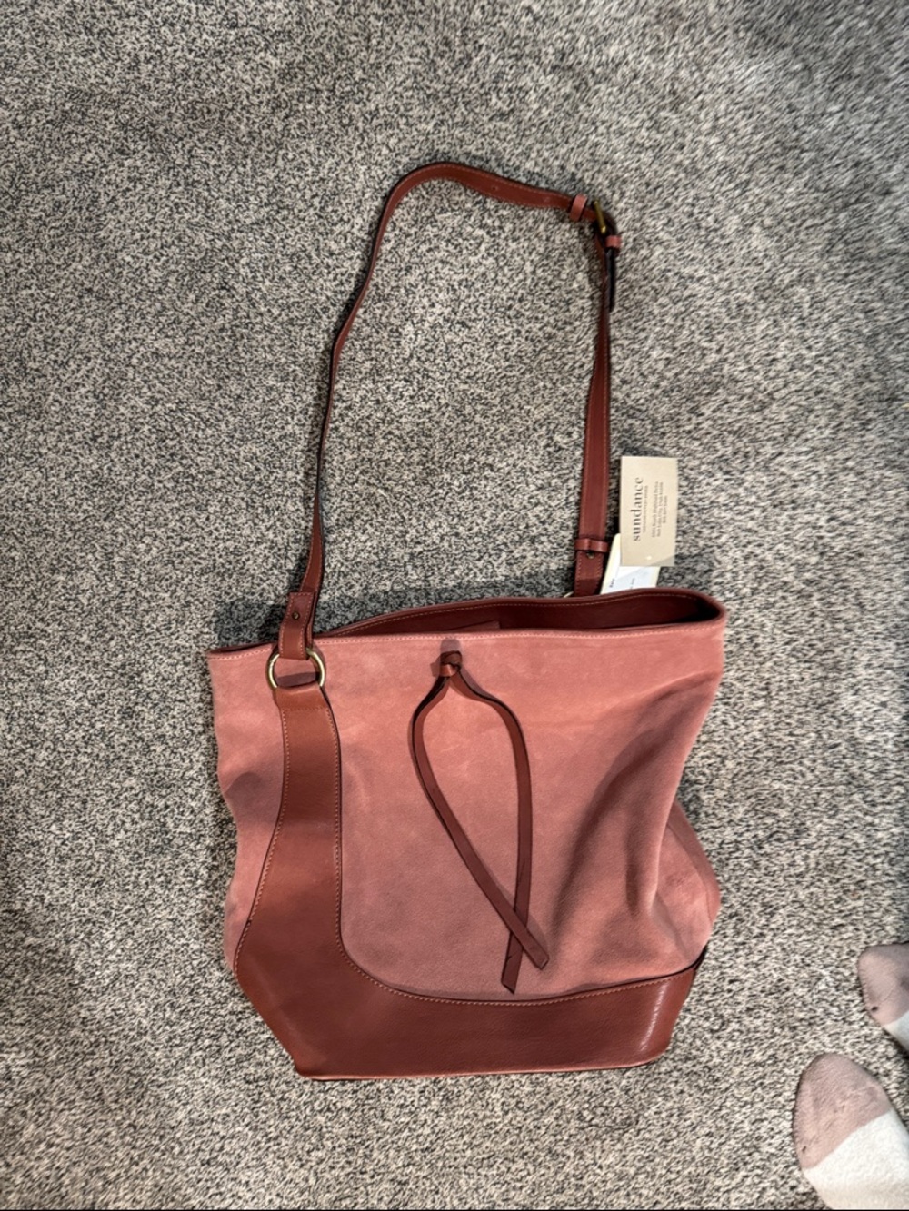 Sundance Dusty Rose  Suede Leather Bag